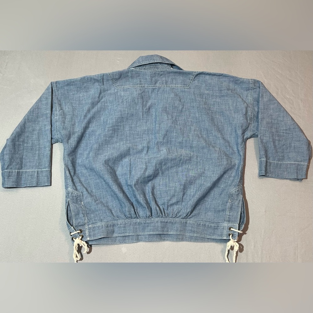 Lauren Jeans Co Ralph Lauren Chambray Denim 3/4 Sleeve Shirt Women’s Medium - Picture 7 of 7